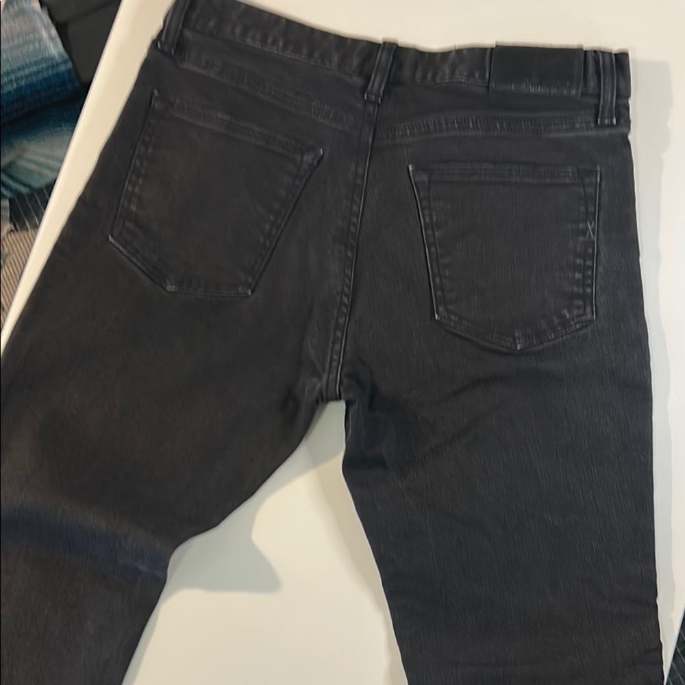 Express Slim Straight Stretch Black Jeans 33x32